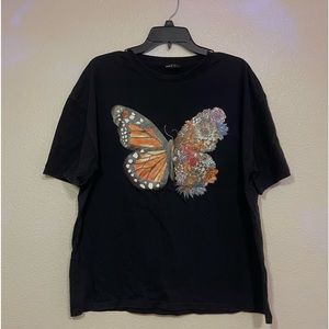 Butterfly Print Oversized Tee.